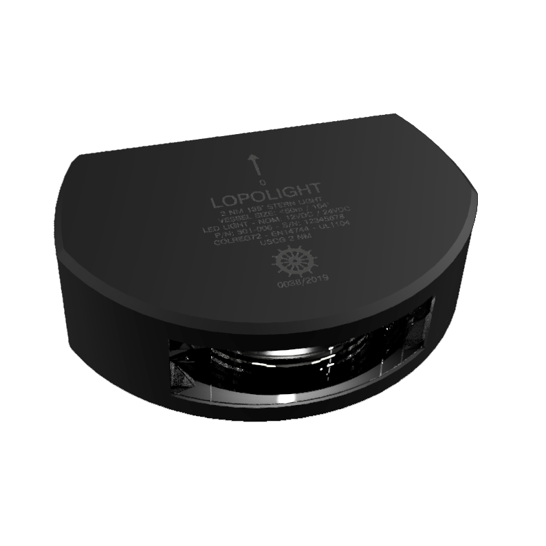 135° IR follow-me stern, vert mnt, black 135° IR follow-me stern, vert mnt, black